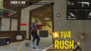 1v4 Rush No Fear 😈 Free Fire