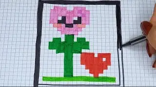 DIY Drawing Pixel Art | How to draw a cute Heart Flower | Valentines Day Mothers Day | Draw with Me