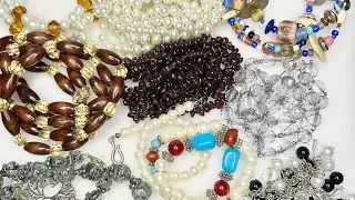 FROM GLASS PEARLS TO GARNET #vintagejewelry #resellerlife #thrifting 