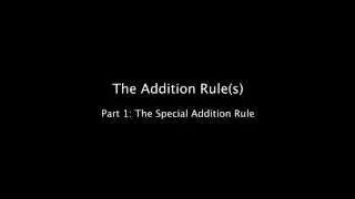 Addition Rule: special