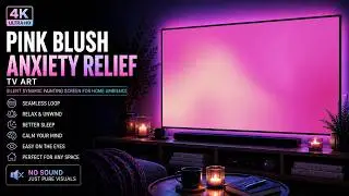 Pink Blush Anxiety Relief TV Art  | Silent Framed Kinetic Painting Screen for Home Decor & Ambience