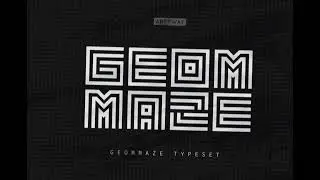 Maze typeset | Square linear font | Geometric Labyrinth typographic design