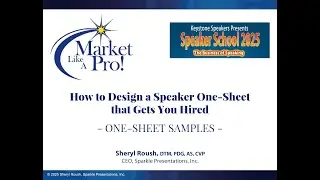 Speaker School - Market Like A Pro - One Sheet Samples