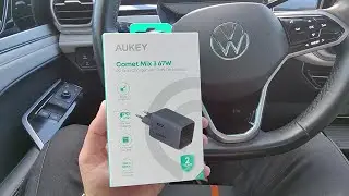 Быстрая распаковка зарядки AUKEY PA-C3 Comet Mix 3 67W PD Wall Charger with GaN Technology.