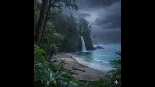 Ruído Branco - 10 horas - Praia durante uma chuva leve