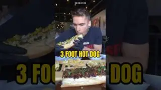 Can I eat this 3 FOOT HOT DOG EATING CHALLENGE? | Joel Hansen #foodchallenge #eating
