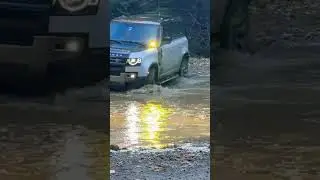 Icy water crossing in the new LR Defender. #landrover #defender #watercrossing #overland #offroad