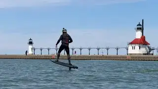 E-Foiling and Surfing in St. Joseph Michigan with Stoke Riders