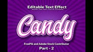 Candy editable text effect illustrator tutorial with Freepik file ready process