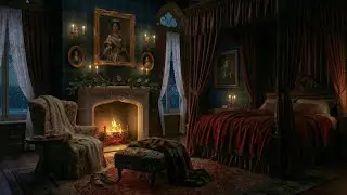 Cozy Victorian Bedroom Fireplace 🔥 Scottish Gothic Ambience | Crackling Fire & Relaxing Sounds