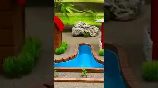 DIY tractor Farm Diorama with house for cow, pig, fish pond | Animals barn | Strawberry Garden |