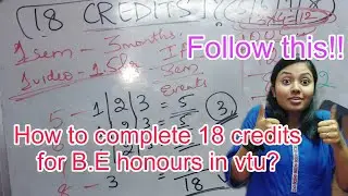 How to complete 18 credits for B.E honours in vtu ? MOOC courses / A rough sketch*