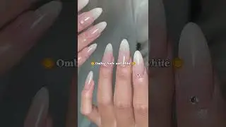 Ombre Nude and White Nail #nails #naildesign #ombrenailart #emeraldspa