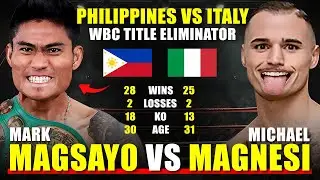 MARK MAGSAYO vs MICHAEL MAGNESI | 3RD ROUND BR*TAL TKO | WBC Super Featherweight Title | PH vs Italy