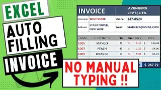 Make an Automated Invoice in Excel using VLookup Formula | Excel Tutorials