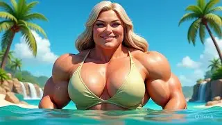 Unreal Gym Transformation | fbb Cute & Jacked AI Bodybuilder