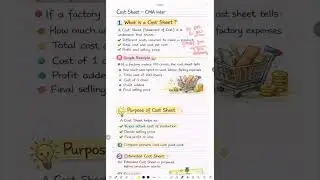 What is a Cost Sheet? | Cost Accounting | CMA Inter