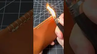 Melting tips #leathertok #leatherworker #leatherworks #leatherasmr #flames #leatherthread #stitching