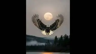 Eagle Flight Under the Full Moon