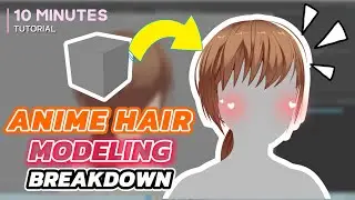 Anime Hair Modeling Breakdown #maya #tutorial #animestyle