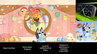 Bluey Fruit Ninja on Windows PC - Sticky Gecko (10 games)