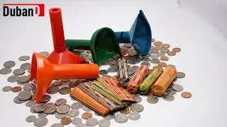 Coin Sorter Tubes and Assorted Flat Coin Wrappers For Efficient Coin storage and organization.