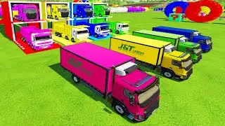 Garage With COlor - COLORFUL VOLVO LOGISTIC TRUCK, RENAULT DUMP TRUCK TRANSPORTING WITH SCANIA TRUCK