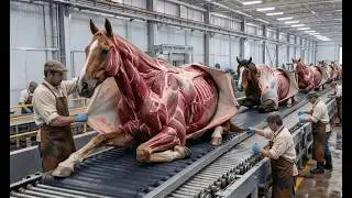 Dentro de una gigantesca fábrica de pieles de caballo de alta tecnología | Desde pieles crudas hasta