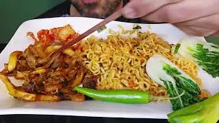 ASMR Mukbang!! Spicy Korean Noodles,Spicy Seafood with Seaweed & Kimchi 🌶️🌶️🌶️