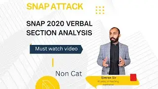 SNAP 2020 VERBAL SECTION ANALYSIS | Simran sir | MBA