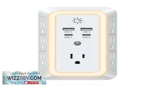 Multi Plug Outlet USB Wall Charger Surge Protector 7 Outlet Extender