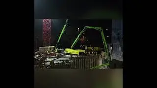 Bodenplatte Betonage der Baustelle Kennedy Apparthotel in Frankfurt am Main