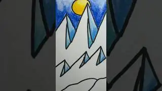 How to paint winter landscape #art #painting #watercolor #howtodraw #drawing