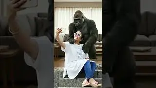 A Giant Gorilla in my Back (Taking Selfie) with him
