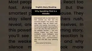 English Story 📖 Why Speaking First Is a Mistake #englishreading #englishgrammar #shorts