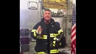 Firehouse Kitchen's Ray Cooney, Ret. FDNY, calls for a firefighter rally