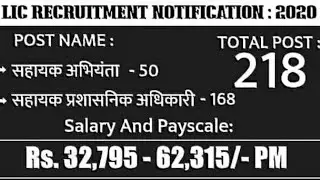 LIC Recruitment 2020 Syllabus Post Online Application form apply all indian post
