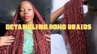 How to Detangle Boho Braids Without Breakage | Quick & Painless Hair Routine #bohobraids #detangling