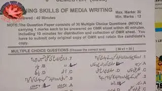 LSM-Urdu with Answers(Booklet Series C)Learning Skills of media writing full Paper.
