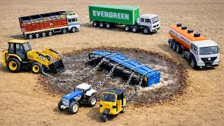 Самосвал Tata, авария самосвала Tata, буксировка авторикши, трактор HMT, экскаватор JCB, детский ...
