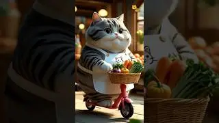 The Joyful Antics of the Vegetable Market Cat  #catshorts #ytshorts #funny #shortsfeed