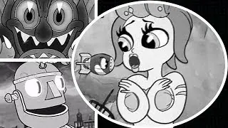 Cuphead All Bosses But Its Black and White on CRT TV - 2017