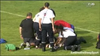 Zeb Taia Shoulder Charge on Gareth O'Brien - Catalans Dragons V St Helens