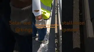 Solar led road stud installation #roadconstruction #solarroadstud #roadsafety