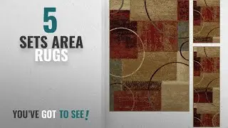 Top 10 Sets Area Rugs [2018 ]: Tacoma Contemporary Abstract Multi-Color 3-Piece Area Rug Set,