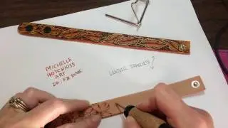Unedited Leather Burning/Pyrography Cuff Bracelet