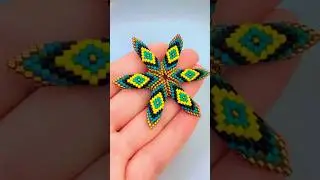Flor de tri&aacute;ngulos peyote stitch #beading  #beadingtutorials  #handmade  #livevideo
