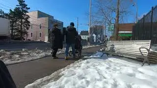 Coffee break relaxation on Quinpool road in cool February