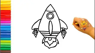 Draw and Color a Cool Rocket Ship &ndash; Easy Space Drawing for Kids!🚀🌟