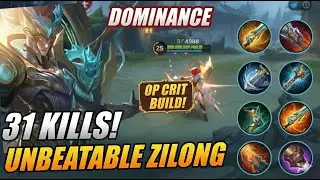 31 Kills!! Unbeatable Zilong Insane One Shot Damage Build!! - MLBB